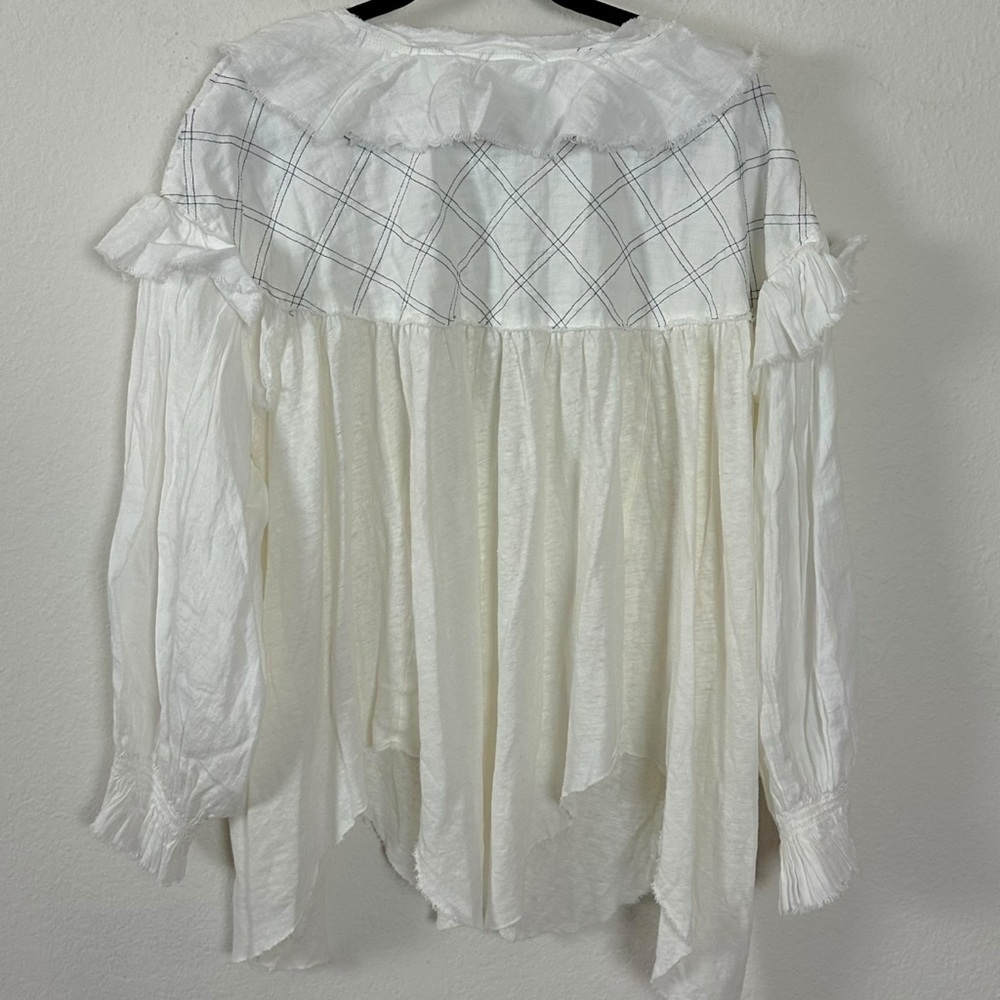 Free People Edwardian Romantic Ethereal Ally  Tunic in Optic White Medium NEW - Picture 13 of 15